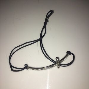 BLACK GEM CROSS BRACELET